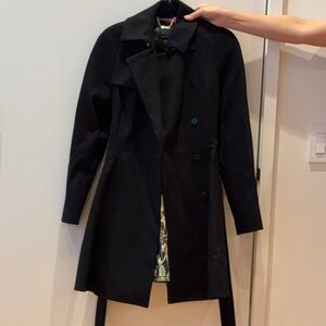 Ted Baker - Wool/Cashmere Black Trench Coat - Size 0